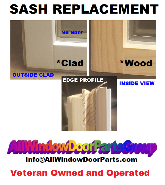 Window Replacement Sash Clad Casement or Awning Sash LowE Glass