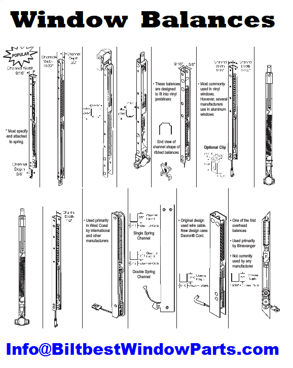Double Hung Single Hung Window Balances BiltBest Window Parts