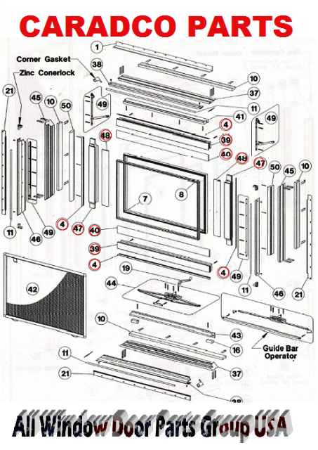 Caradco Clad and Wood Window Sash Parts | Single Double Hung, Awning