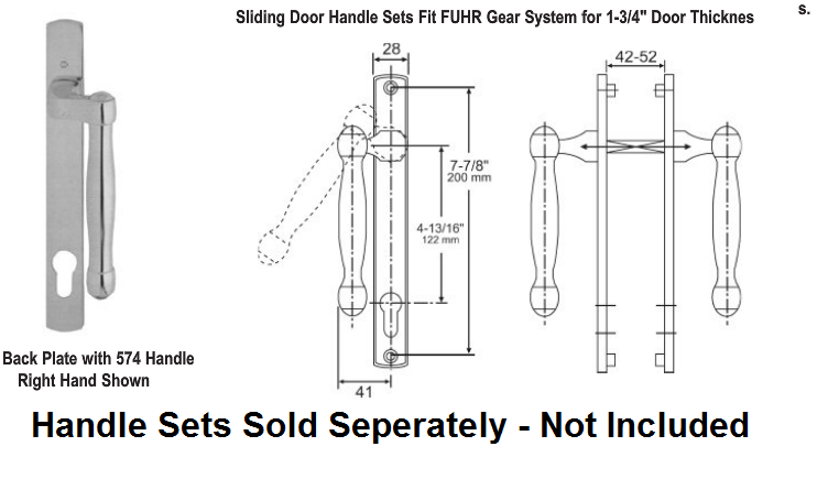 Fuhr 2518 Inline Sliding Patio Door Lock Replacement With 4 Hooks 20mm faceplate 
