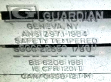 If you have a window or sliding glass door that needs parts, repair or replacement and it has a “Guardian” stamp on the glass, the stamp simply means the glass was “tempered” by Guardian 